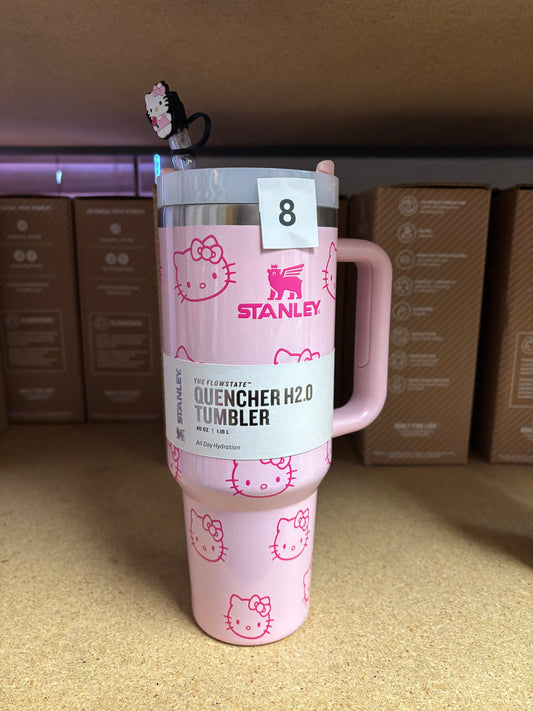 HELLO KITTY pink Shimmer glossy 40oz Tumbler STANLEY Dupe cup HK
