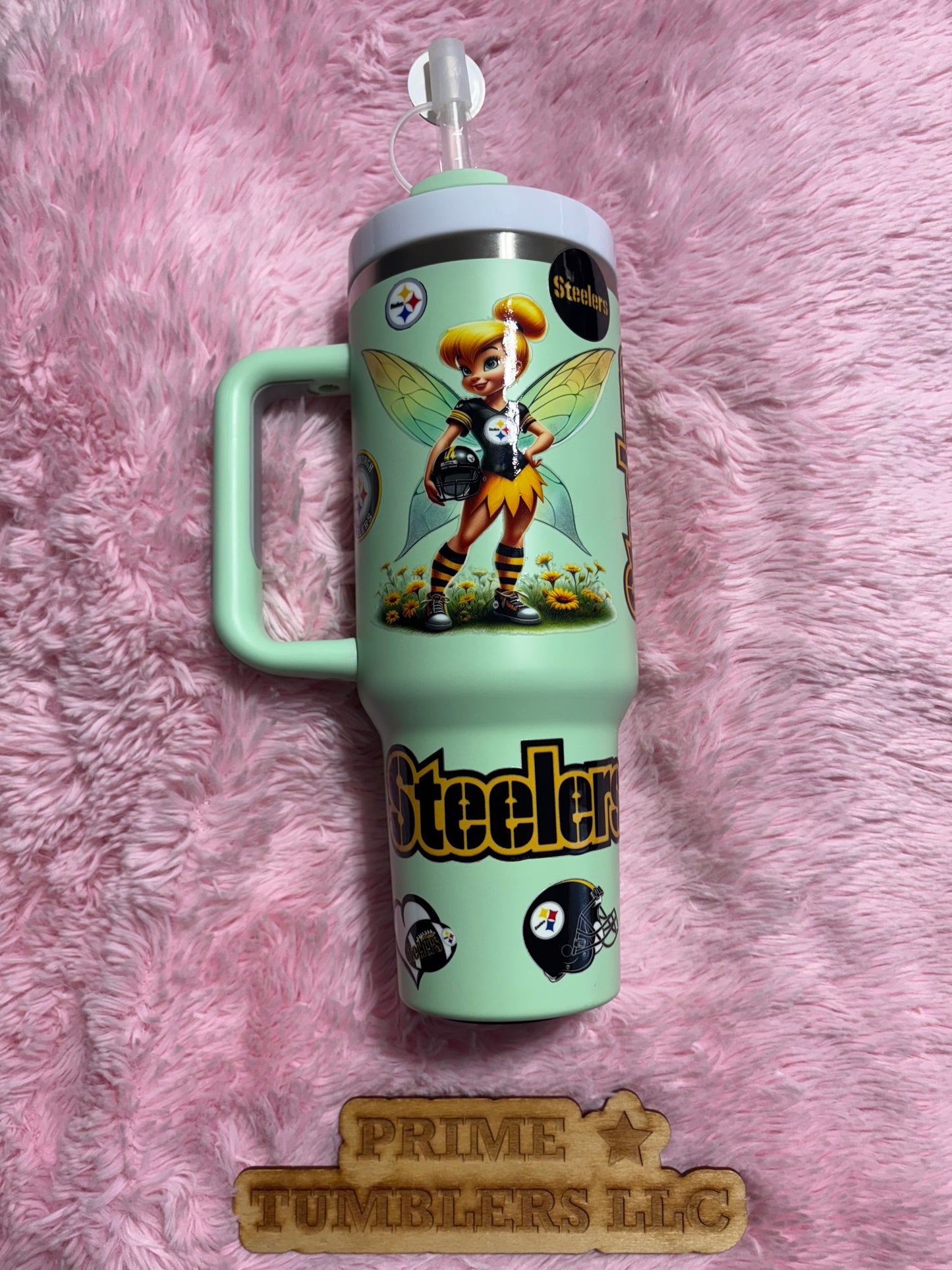 Pittsburgh Steelers Football team 40oz Stainless Steel Tumbler | Stanley Dupe blue NFL