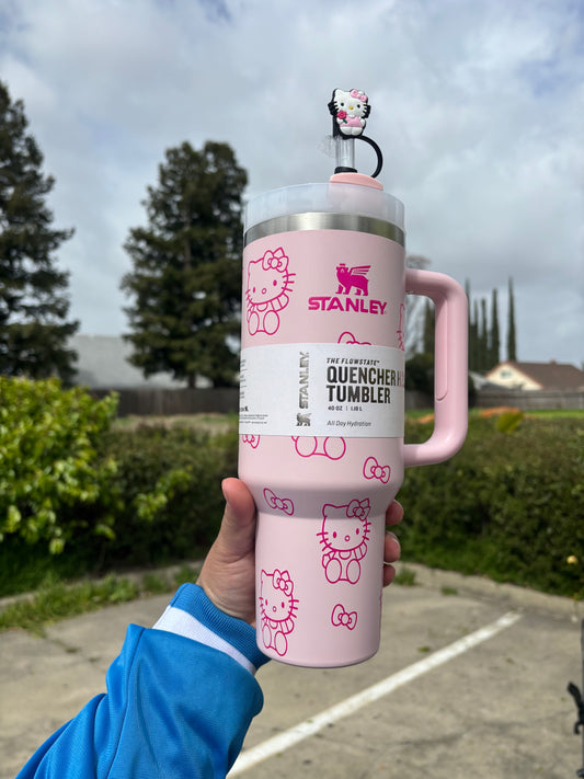 HELLO KITTY pink 40oz Tumbler STANLEY Dupe cup full HK