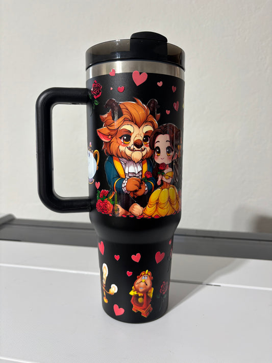 Beauty and the Beast 40oz Tumbler (STANLEY Dupe) Belle Disney Princess