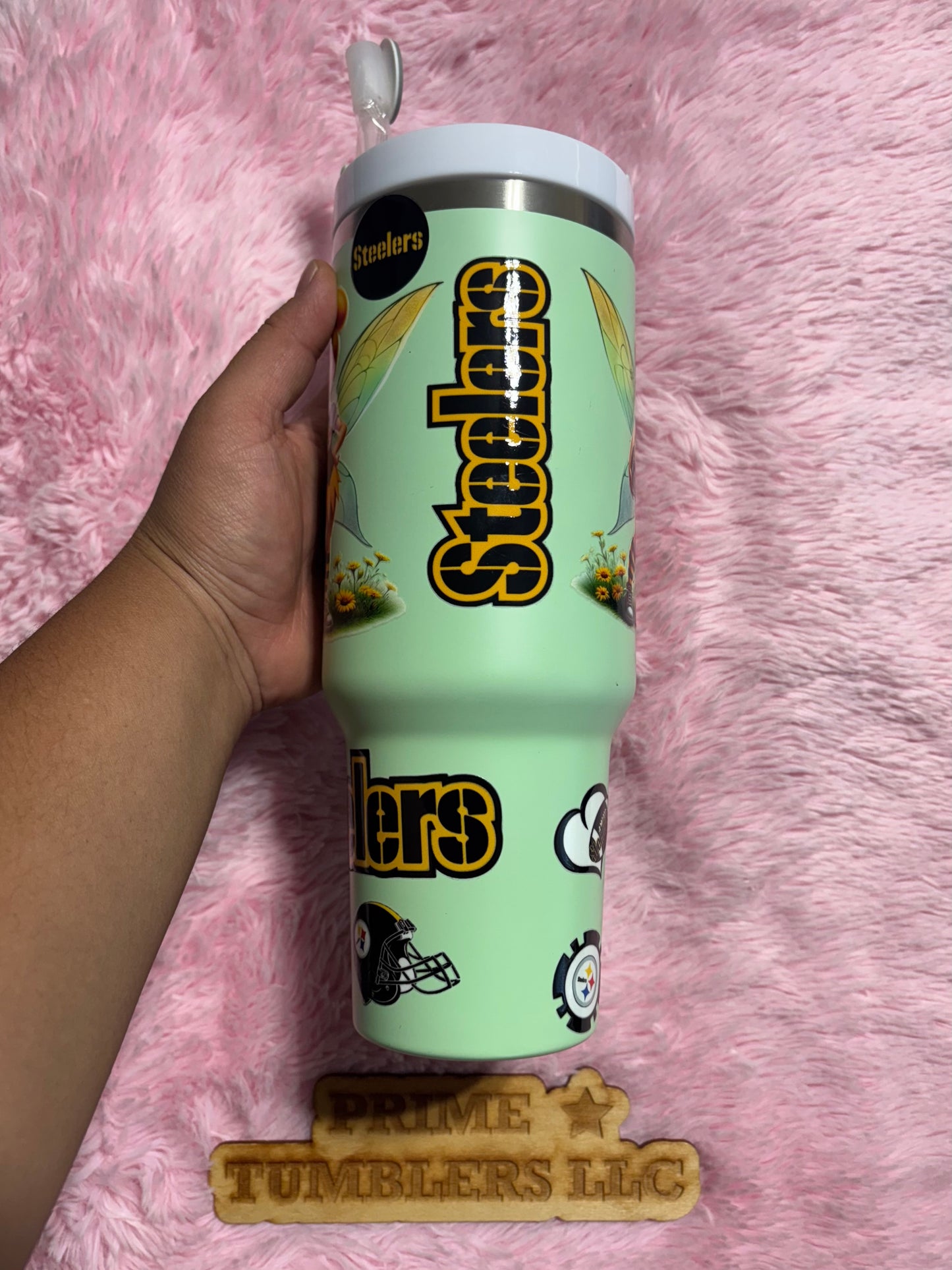 Pittsburgh Steelers Football team 40oz Stainless Steel Tumbler | Stanley Dupe blue NFL