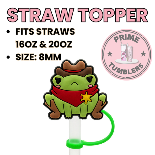Frog cowboys 8MM Straw Topper (Regular Size) – Silicone Straw Cover for Tumblers 16oz and 20oz