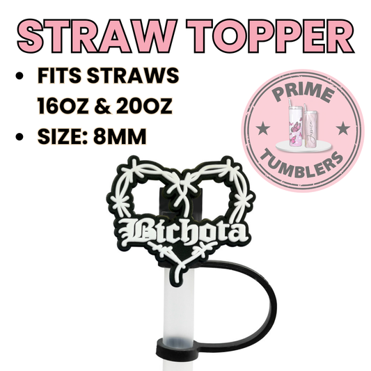 Bichota Karol G 8MM Straw Topper (Regular Size) – Silicone Straw Cover for Tumblers 16oz and 20oz