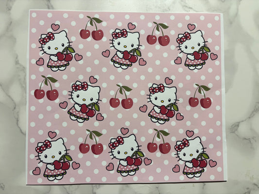 Hello Kitty CHERRY sublimation 20oz Print PINK