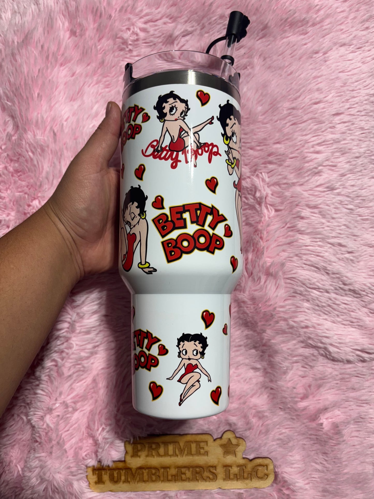 Betty Boop RED Cartoon character 40oz Stainless Steel Tumbler | Stanley Dupe
