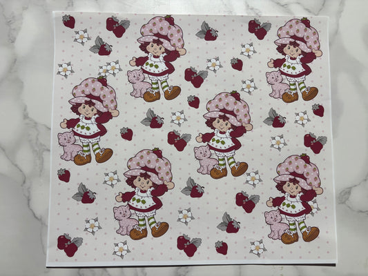 Strawberry Shortcake sublimation 20oz Print strawberries