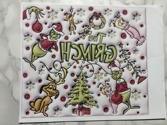 Grinch sublimation 20oz Print Christmas
