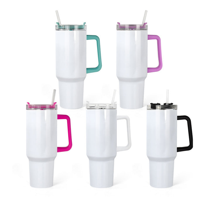 40oz COLORED Handle Sublimation Tumblers