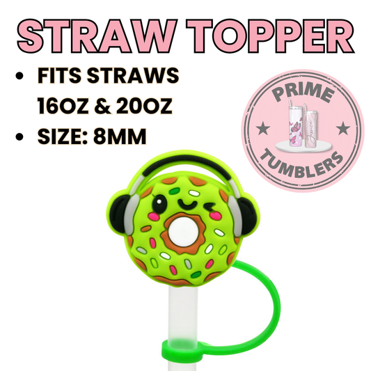 Green DONUT Regular size 8MM Straw Topper