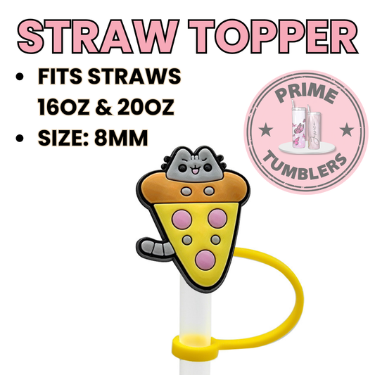 Cat pizza Regular size 8MM Straw Topper