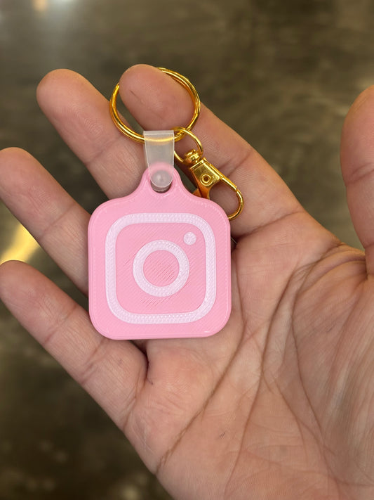 NFC tag KEYCHAIN instagram Social Media (light pink)