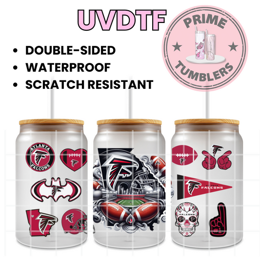 Atlanta FALCONS 16oz UVDTF cup wrap, ready to apply STICKERS Football sport