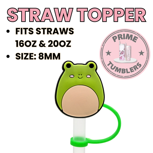 Frog squishmallows 8MM Straw Topper (Regular Size) – Silicone Straw Cover for Tumblers 16oz and 20oz