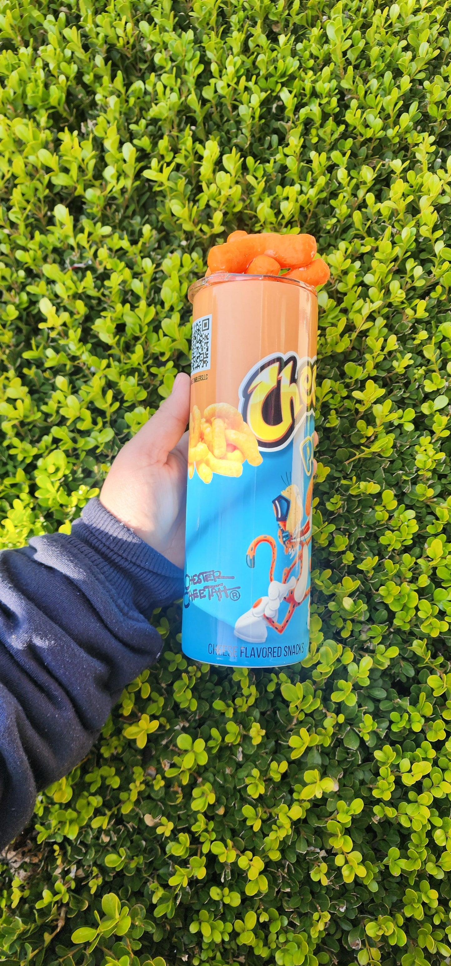 PUFFS Cheetos chips tumbler with Lid Topper