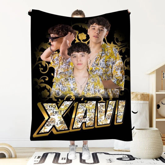 Xavi Urban Style Blanket for Teens Cobija Juvenil 50in x 60in Ultra Soft Polar Microfiber Modern Bedroom Accessory Gift for Trendy Teens