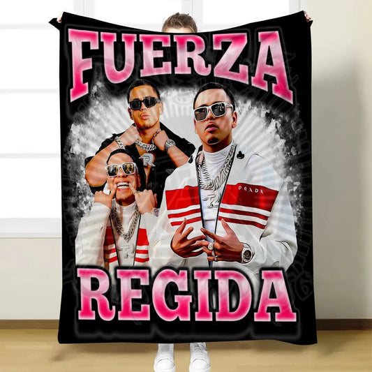 American regional Mexican band Fuerza Regida soft throw Blanket singer JOP Cobija Cobija Estilo Urbano Fuerza Regida Edición Especial Fans del Regional Suave y Cálida para Decoración y Regalo