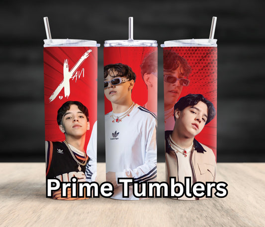 Xavi red Tumbler PNG Mexican Singer