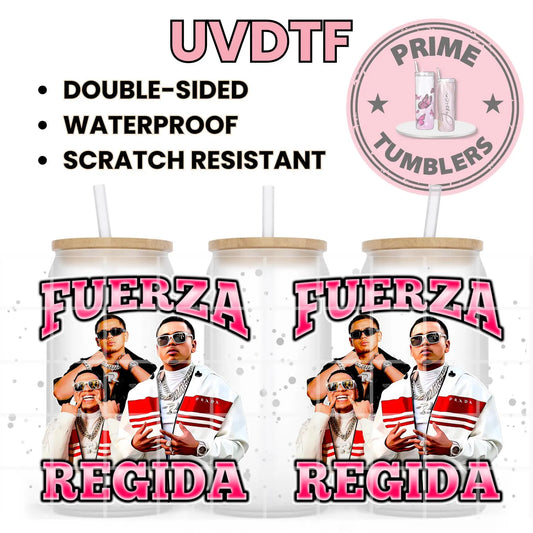 Fuerza REGIDA singer JOP Mexico 16oz UVDTF cup wrap, ready to apply STICKERs