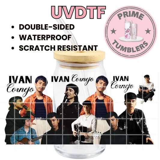 Ivan Cornejo 16oz Glass Can UVDTF cup Wrap