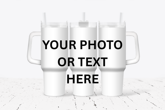 Custom Photo or TEXT 40oz Tumbler STANLEY Dupe cup