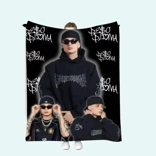 Peso Pluma Cobija Estilo Urbano Microfibra Suave Gráfico Urbano para Fans del Corrido Tumbado Decor Moderno