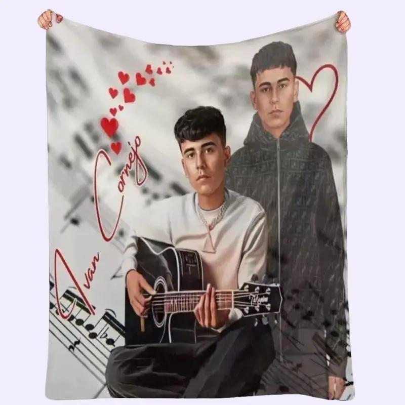 Ivan Cornejo Throw Blanket Cozy Fan Gift for Music Lovers Featuring Guitar Design and Heart Motifs High-Quality Microfiber Fleece 50 x 60 in Machine Washable