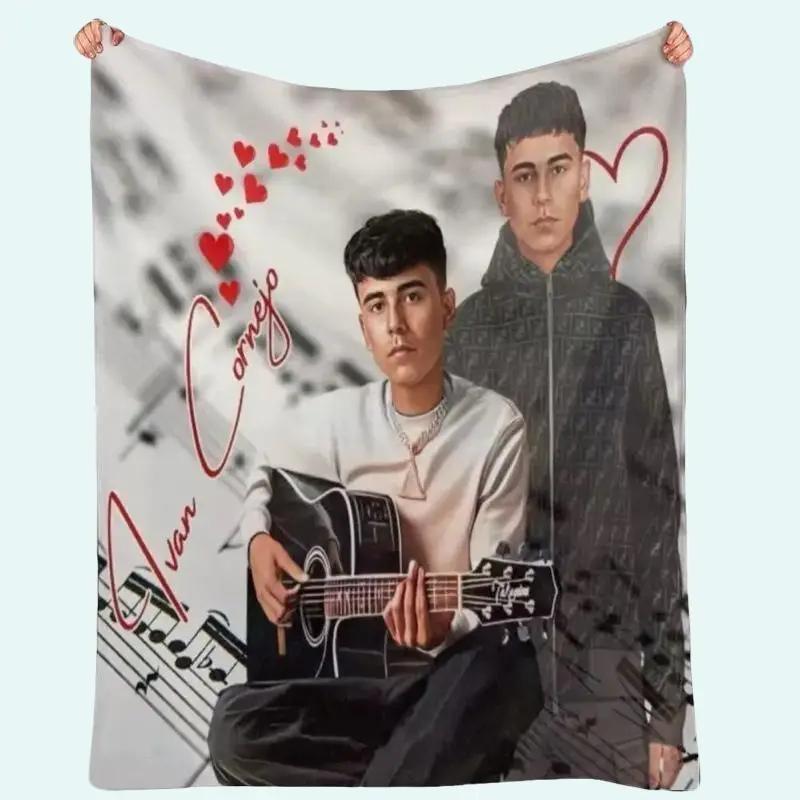 Ivan Cornejo Throw Blanket Cozy Fan Gift for Music Lovers Featuring Guitar Design and Heart Motifs High-Quality Microfiber Fleece 50 x 60 in Machine Washable