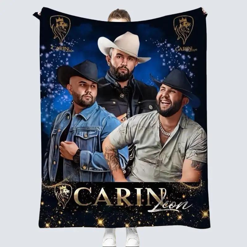 Carin León Plush Throw Blanket Music Fan Edition Featuring Iconic Band Members Glittering Design Ultra Soft Microfiber Fleece 50in x 60in Machine Washable Perfect Gift