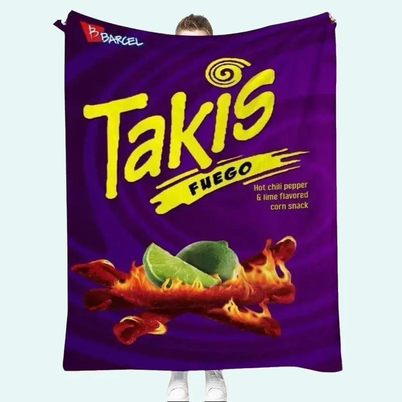 Taki Spicy Snack-Inspired Blanket Bold Design with Chili & Lime Vibes 50in x 60in Super Soft Microfiber Fleece Machine Washable Gift